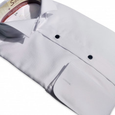 Camasa alba slim fit pentru papion si butoni Antonello (Marime: RO/38)