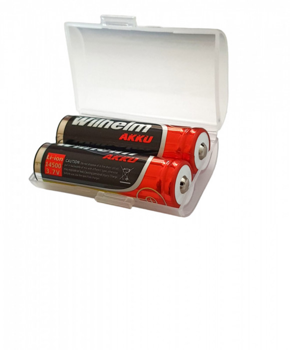 Set 2 acumulatori 14500, 14505, Li-Ion, 800 mAh, 3.7V