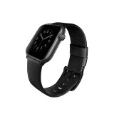 Cumpara ieftin Curea Apple Watch Uniq Leather Mondain pentru Series 3/4/5 6/SE 42/44mm Negru