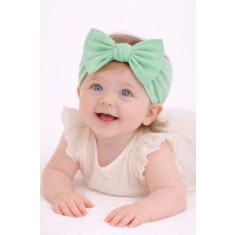 Bentita lata, vernil, pentru fetite cu fundita