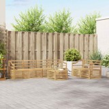 vidaXL Set de canapele de exterior 7 pcs Alb Lemn Solid de Acacia 3391449