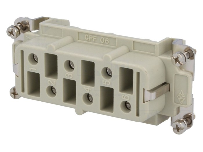 Conector HDC mamă 6P 35A 690V