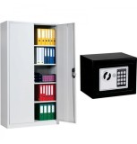 Set: Fiset metalic Premium 4 polite+baza, 900x400x1800 mm (LxlxH) + Seif metalic digital, 170x230x170 mm (HxLxl), PLUS