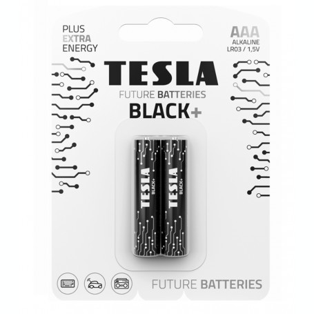 Set 2 baterii alkaline AAA LR03 TESLA BLACK 1.5V