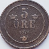 2852 Suedia 5 ore 1874 Oscar II (small letters) km 736