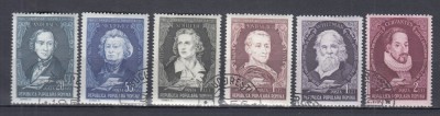 ROMANIA 1955 LP 401 ANIVERSARI CULTURALE SERIE STAMPILATA foto