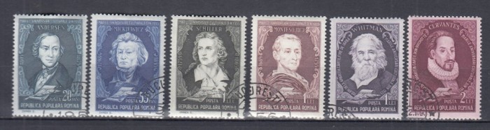 ROMANIA 1955 LP 401 ANIVERSARI CULTURALE SERIE STAMPILATA
