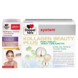 Pachet Kollagen Beauty Plus 30 flacoane + Kollagen Aktiv Ceramide10 flacoane, Doppelherz