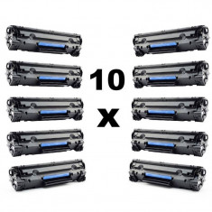 Set 10 tonere Procart compatibile CE285A 85A black pentru HP foto