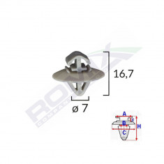 Clips Fixare Elemente Exterioare Pentru Iveco/Opel/Renault 7X16.7 - Gri Set 10 Buc 140544 71187-RMX