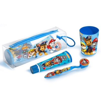 Set ingrijire dentara pentru baieti Paw Patrol, pahar, pasta de dinti, periuta si etui incluse foto