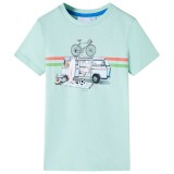 Tricou pentru copii, verde mentă deschis, 92, vidaXL