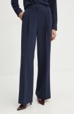 MICHAEL Michael Kors pantaloni femei, culoarea albastru marin, drept, high waist