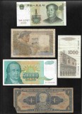 Set 5 bancnote de prin lume adunate (cele din imagini) #203, Asia