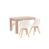 Cumpara ieftin Set de masă Zara 4+1 alb-stejar Sonoma