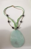 Lantisor placat aur alb 18k cu scoica, inoxidabil - Colier fashion litoral, mare - Bijuterie dama