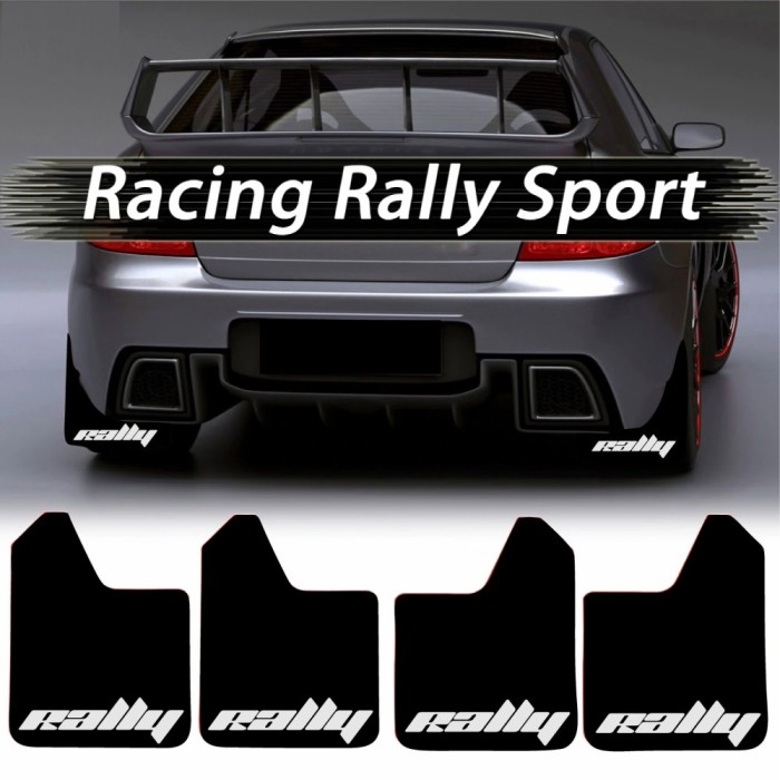 Set 4 Aparatori Noroi SPORT din cauciuc pentru autoturisme, universale, model Rally, dimensiune 30 x 23cm FAVLine Selection