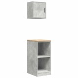 Dulapuri de garaj 2 buc Lemn prelucrat gri beton