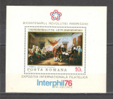 Romania.1976 200 ani Independenta SUA:Pictura-Bl. DR.373, Nestampilat