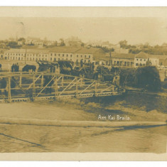 4693 - BRAILA, bridge, Romania - old postcard, real PHOTO, CENSOR - used - 1918