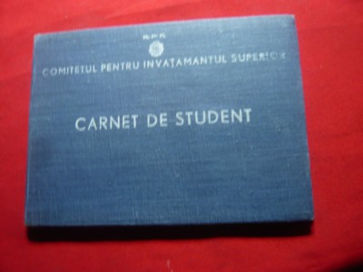 Carnet Student 1953 Facultatea Matematica-Fizica Bucuresti ,44 pag foto