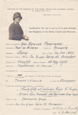 Cerere de viza pentru pentru Regatul Sarbilor Croatilor Slovenilor Yugoslavia 1928 foto