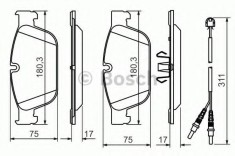 Set placute frana,frana disc PEUGEOT 308 (4A, 4C) (2007 - 2016) BOSCH 0 986 494 526