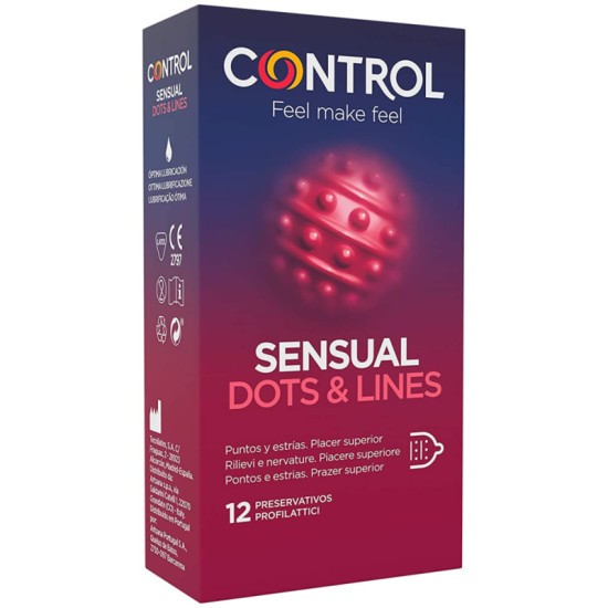CONTROL - SENSUAL DOTS &amp; LINES POINTS AND STRETCH MARKS 12 UNITS