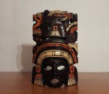 Masca veche maya sculptata in lemn exotic | Mexic