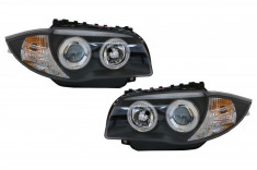 Faruri CCFL Angel Eyes compatibile cu BMW 1 Series E87/E81/E82/E88 (2004-2011) Negru foto