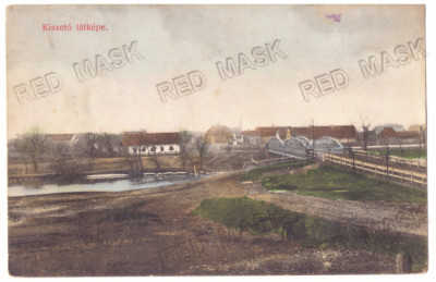 3367 - CHIZATAU, Beliut, Timis, Panorama, Bridge - old postcard - used - 1910 foto