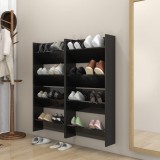 Cumpara ieftin Pantofare de perete, 4 buc., negru extralucios, 60x18x60cm, PAL