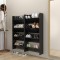 Gossi pantofare de perete, 4 buc., negru extralucios, 60x18x60cm, pal