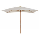 Cumpara ieftin Outsunny Umbrelă din Lemn pentru Grădină, Design Clasic, Crem, 2x2.95x2.55m, Protecție Solară Eficientă | Aosom Romania