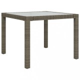 Cumpara ieftin Masa gradina, gri, 90x90x75 cm, sticla securizata si poliratan