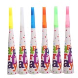 Set 6 Suflatori, Cyrax, Colectia Happy Birthday, 20 cm, din Carton, Multicolor