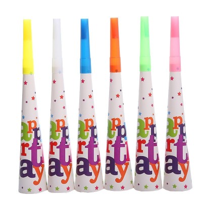 Set 6 Suflatori, Cyrax, Colectia Happy Birthday, 20 cm, din Carton, Multicolor foto