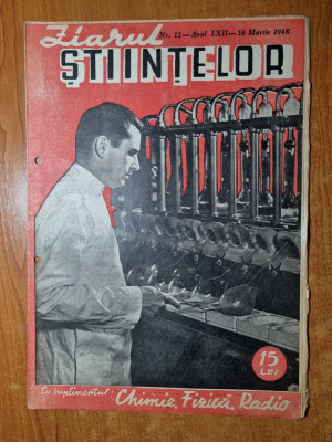 ziarul stiintelor 16 martie 1948-institutul cercetari metalurgice,motorul diesel foto