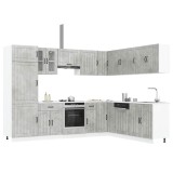 vidaXL Set dulapuri de bucătărie 14 piese &bdquo;Lucca&rdquo; gri beton Lemn