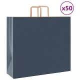 vidaXL Saci de h&acirc;rtie 50 buc cu m&acirc;nere Albastru 54x15x49 cm