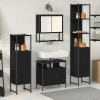 VidaXL Set de mobilier pentru baie cu raft cu ușă 4 pcs Stejar negru 3334408