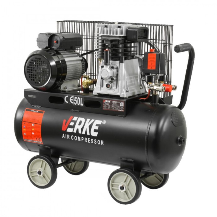 Compresor de aer , 2CP 230V 130 L/min 8 bari, capacitate rezervor 50 litri, Verke