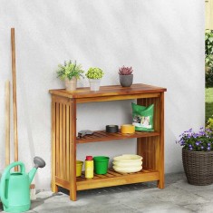 vidaXL Dulap de grădină cu raft cu depozitare Maro 75 x 35 x 70cm