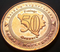 Moneda 50 FENINGA - BOSNIA- HERTEGOVINA, anul 1998 *cod 1796 - FRUMOASA: XF foto
