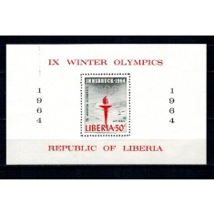 Liberia 1963 - Jocurile Olimpice de iarna, colita neuzata