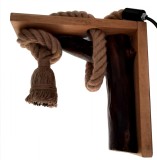 Aplica de perete rustica - din lemn masiv si franghie groasa de iuta, realizata manual, cod aac0148