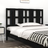 VidaXL Tăblie de pat, negru, 125,5x4x100 cm, lemn masiv de pin 817984