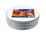 Set 100 Tavite din Carton R2 Misavan, Diametru 26 cm, Albe - 9097