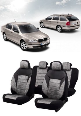 Set huse scaune SKODA OCTAVIA II 2004-2010 Gri foto