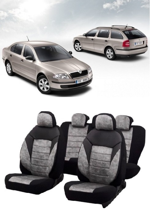 Set huse scaune SKODA OCTAVIA II 2004-2010 Gri